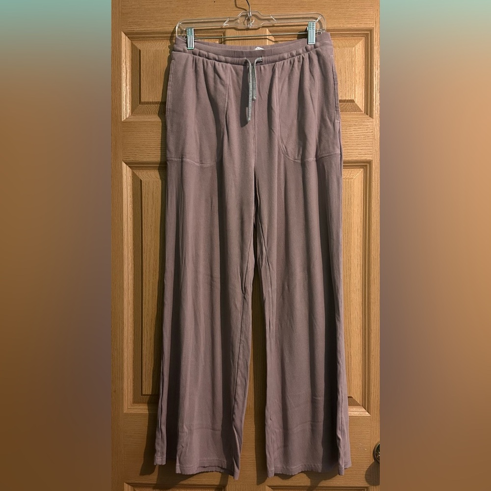 P’tula Soft Lounge Rib Wide Leg Pant 29” - Size M/Light Mauve